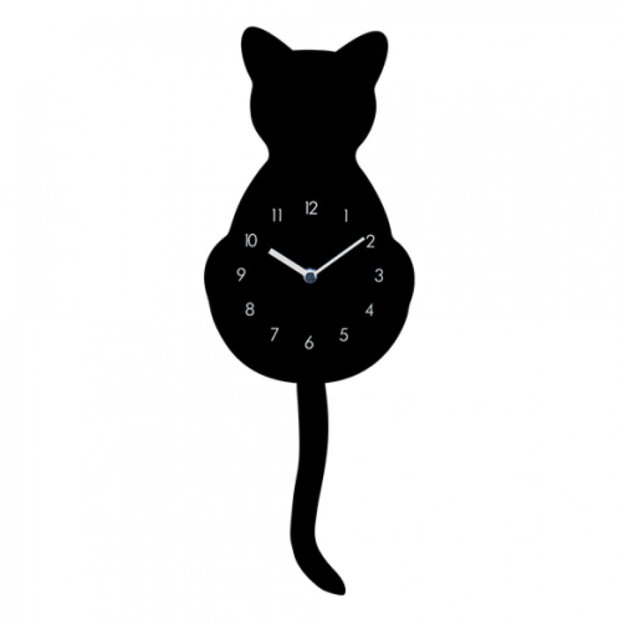 Ρολόι Τοίχου Εκκρεμές Μαύρη Ξύλινη Γάτα Pylones Pendulum  Οικιακά - Είδη Σπιτιού